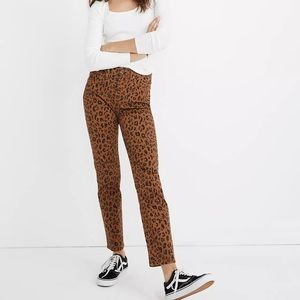 Madewell stovepipe leopard print jean